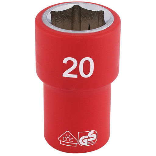 Draper Fully Insulated VDE Socket, 1/2" Sq. Dr., 20mm 31882 Draper - Dynamic Drive