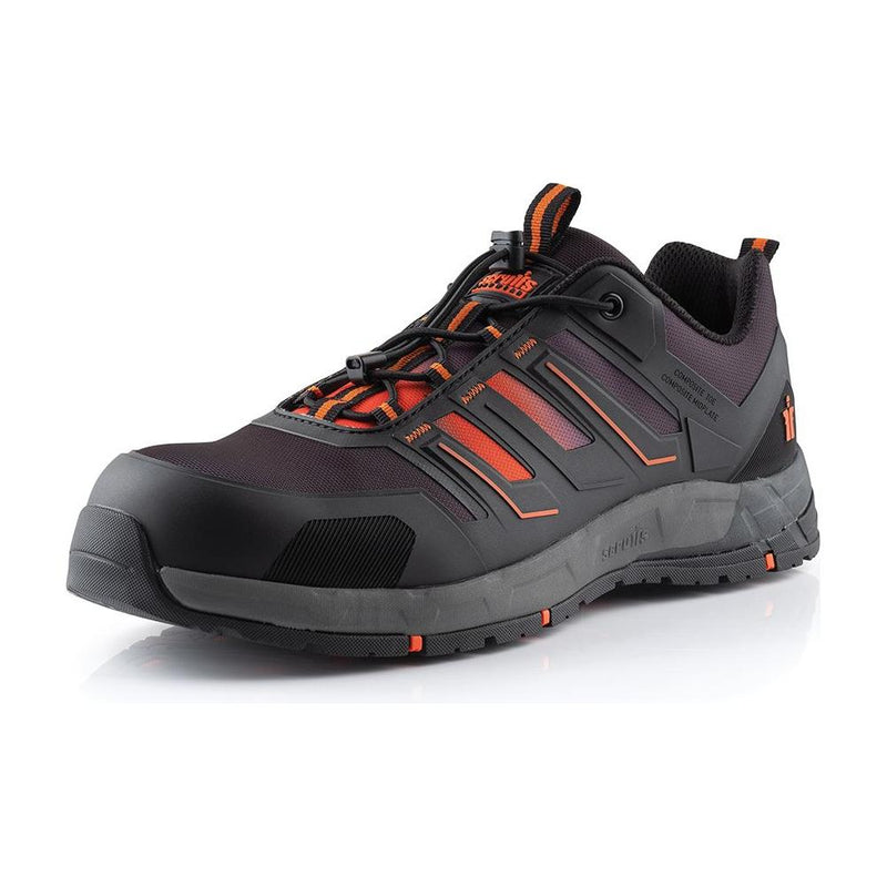 Scruffs Air Safety Trainer Black/Orange Size 7 / 41 Scruffs - Dynamic Drive