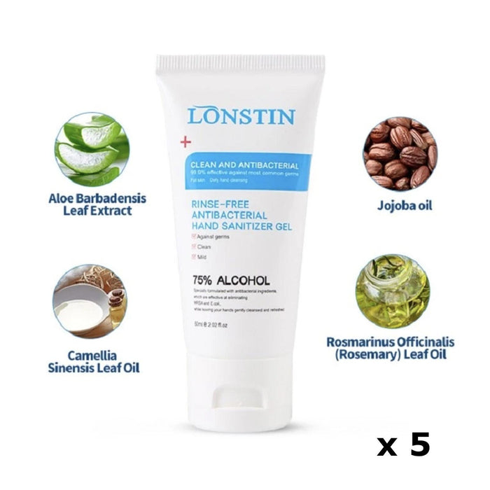Moisturising Anti Bacterial Hand Gel Sanitizer 75% Alcohol 60Ml Lonstin Cosmetics Ntppe LONSTIN COSMETICS  - Dynamic Drive