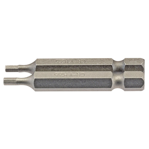 Draper Hexagonal Insert Bit, 2.5mm, 1/4" Hex, 50mm Long (Pack of 2) 64246 Draper - Dynamic Drive