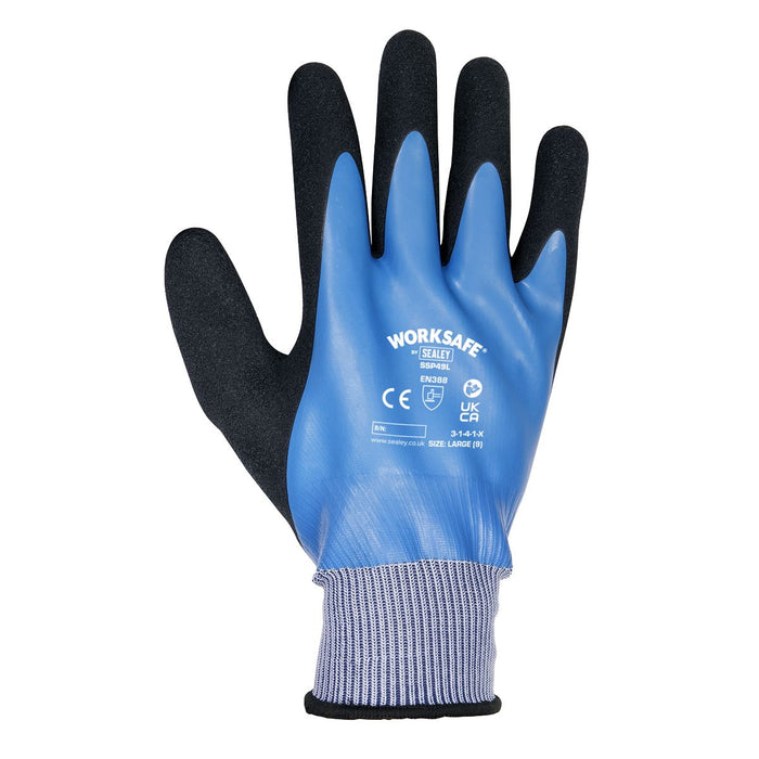 Worksafe Worksafe Waterproof Latex Gloves, Large - Box of 120 Pairs SSP49L/B120 Worksafe - Dynamic Drive
