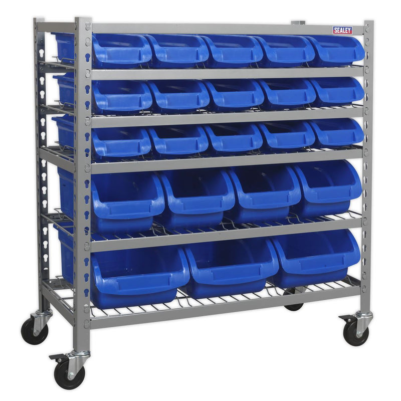 Sealey Mobile Bin Storage System 22 Bins TPS22 Sealey - Dynamic Drive