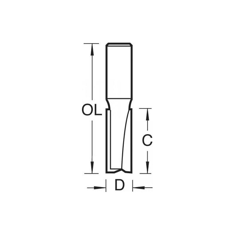 Trend 3/08 x 1/2 TCT Two Flute Cutter 12.7 x 25mm Trend - Dynamic Drive