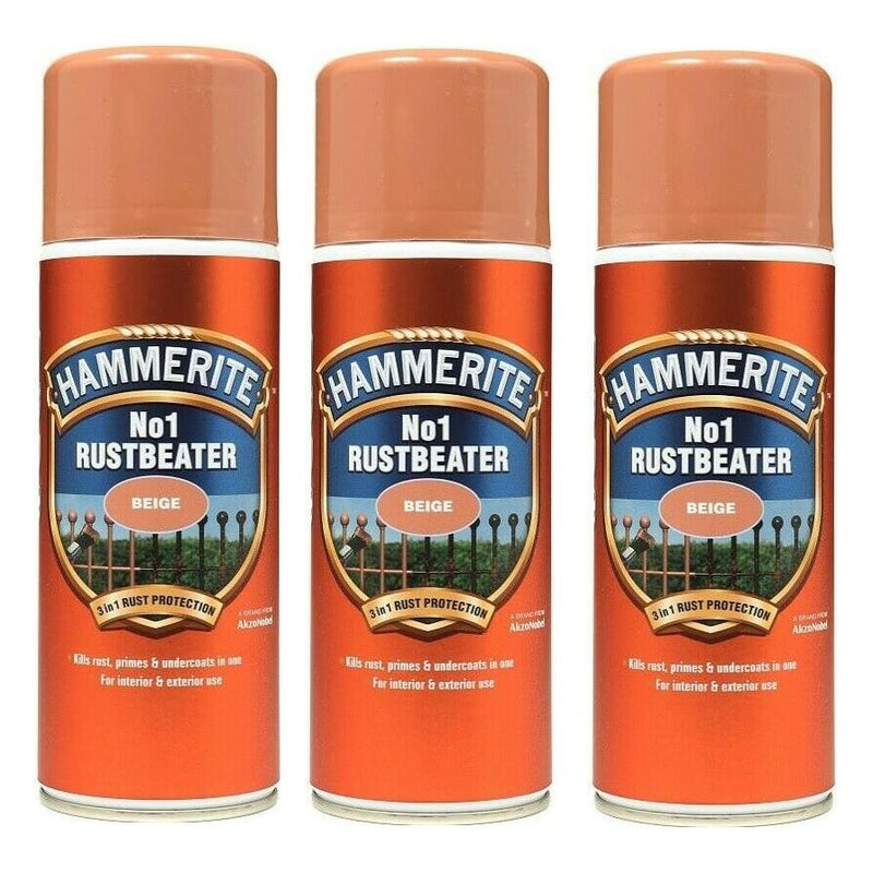 3x Hammerite NO.1 Rust Beater Aerosol Anti Corrosion Protection Spray 400ml Hammerite - Dynamic Drive