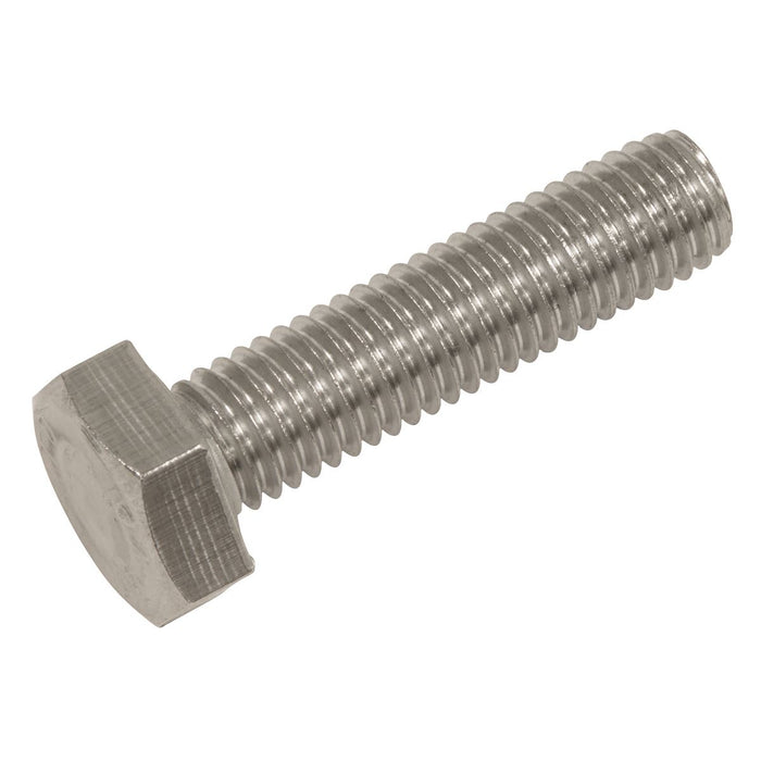 Sealey Stainless Steel Hex Head Set Screw DIN 933 - M10 X 40 A2 - Pack of 25 Sealey - Dynamic Drive
