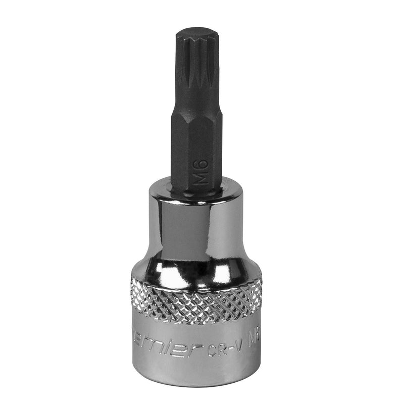 Sealey Spline Socket Bit M6 3/8"Sq Drive SBS004 Sealey - Dynamic Drive