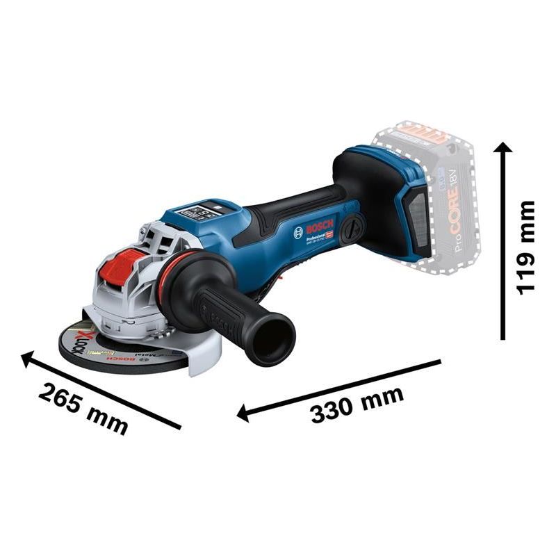 Bosch GWX 18V-15 PSC Professional BITURBO Angle Grinder 125mm 18V Bare Unit Bosch - Dynamic Drive