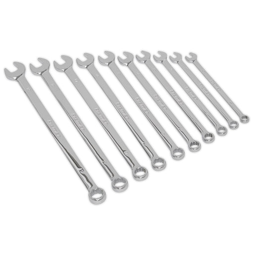 Sealey Combination Spanner Set 10pc Extra-Long Metric AK6310 Sealey - Dynamic Drive