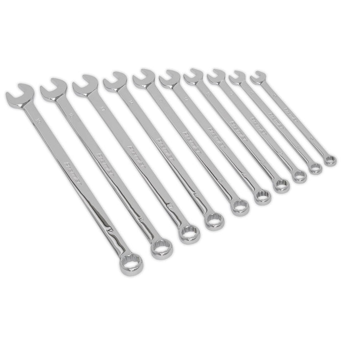 Sealey Combination Spanner Set 10pc Extra-Long Metric AK6310 Sealey - Dynamic Drive