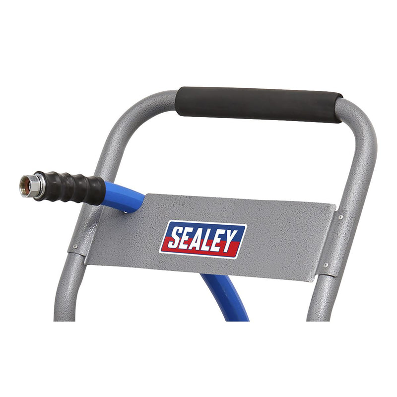 Heavy-Duty Hose Reel Cart with 15m Heavy-Duty Ø19mm Hot & Cold Rubber Water Hose Sealey - Dynamic Drive