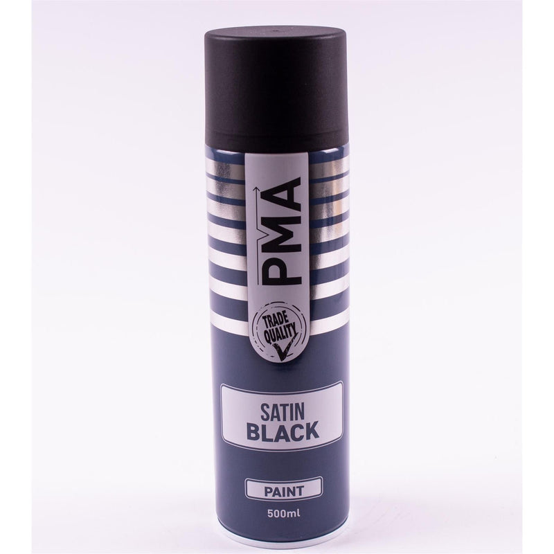2 X Autotek Satin Black Paint Spray Aerosol 500Ml High Coverage Satin Black Autotek - Dynamic Drive