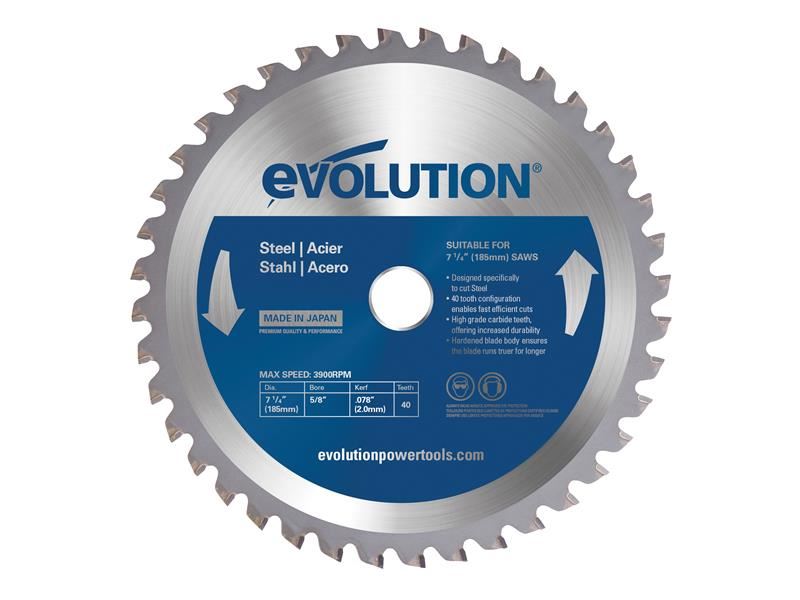 Evolution Mild Steel Cutting Circular Saw Blade 185 x 20mm x 40T Evolution - Dynamic Drive