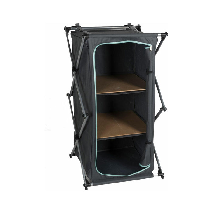 Camping Storage Cupboard Cabinet Folding Canvas Clothes Wardrobe 2 Shelves Camp Active  - Dynamic Drive