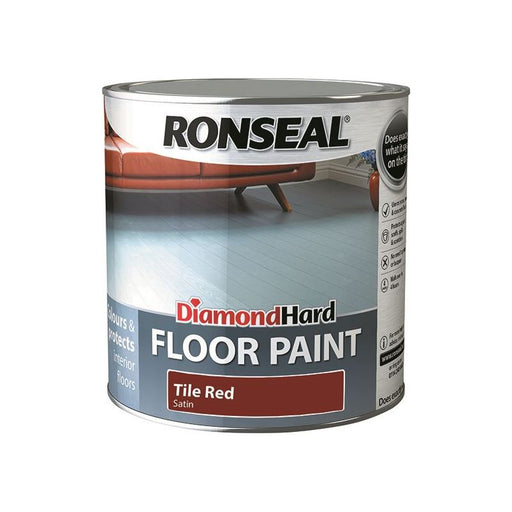 Ronseal Diamond Hard Floor Paint Satin Tile Red 2.5 litre Ronseal - Dynamic Drive