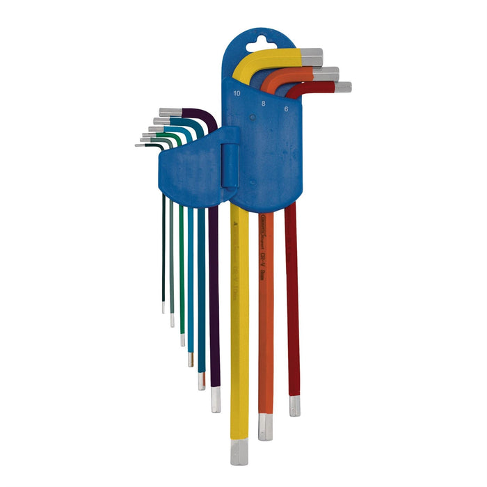Draper Expert Metric Extra-Long Arm Hex Key Set, Colour Coded (9 Piece) Draper - Dynamic Drive