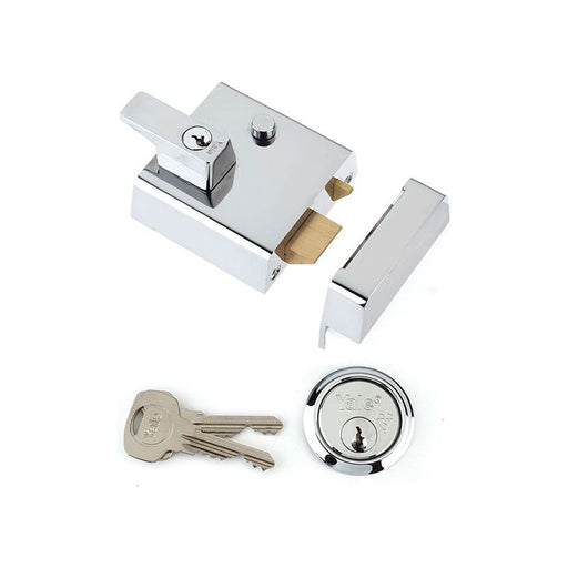 Yale Locks P1 Double Security Nightlatch 60mm Backset Chrome Finish Visi Yale Locks - Dynamic Drive