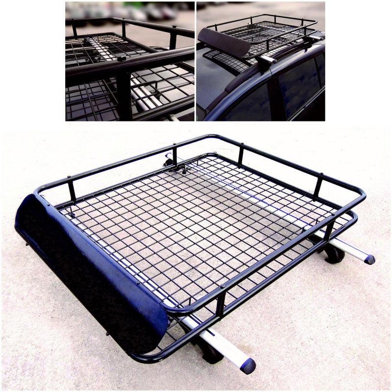 Leisurewize Universal Heavy Duty Steel Aerodynamic Roof Rack Bar Tray Carrier Streetwize  - Dynamic Drive