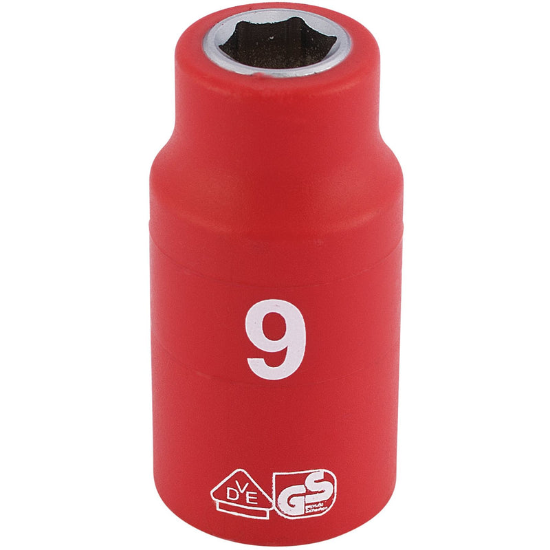 Draper Fully Insulated VDE Socket, 3/8" Sq. Dr., 9mm 31556 Draper - Dynamic Drive