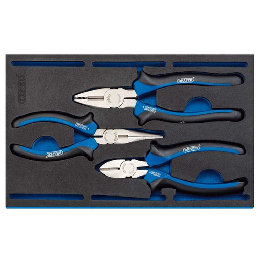 Draper Plier Set in 1/4 Drawer EVA Insert Tray (3 Piece) 63301 Draper - Dynamic Drive