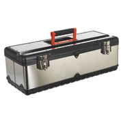 Sealey Stainless Steel Toolbox 660mm with Tote Tray AP660S Sealey - Dynamic Drive