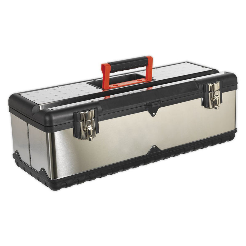 Sealey Stainless Steel Toolbox 660mm with Tote Tray AP660S Sealey - Dynamic Drive