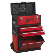 Sealey Mobile Steel/Composite Toolbox 3 Compartment AP548 Sealey - Dynamic Drive