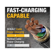 Dewalt Telecoms USB A to USB C Reinforced Charging Cable 1.2m (4ft) DEWALT Telecoms - Dynamic Drive