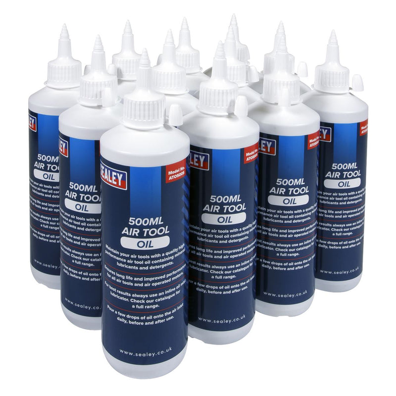 Sealey Air Tool Oil 500ml Pack of 12 ATO/500 Sealey - Dynamic Drive