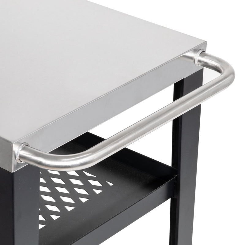 Dellonda Plancha Trolley with Utensil Holder - Stainless Steel Top Dellonda - Dynamic Drive