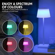 Dellonda Rechargeable Table Lamp for Home Office Restaurant RGB Colours Dellonda - Dynamic Drive