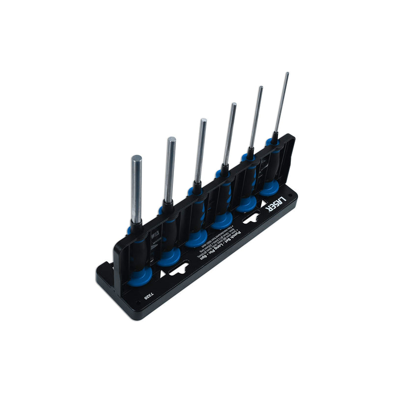Laser Parallel Pin Punch Set, Long 6pc 7328 Laser - Dynamic Drive