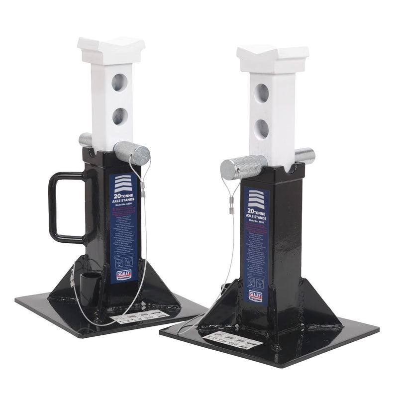 Axle Stands (Pair) 20Tonne Capacity Per Stand Sealey  - Dynamic Drive