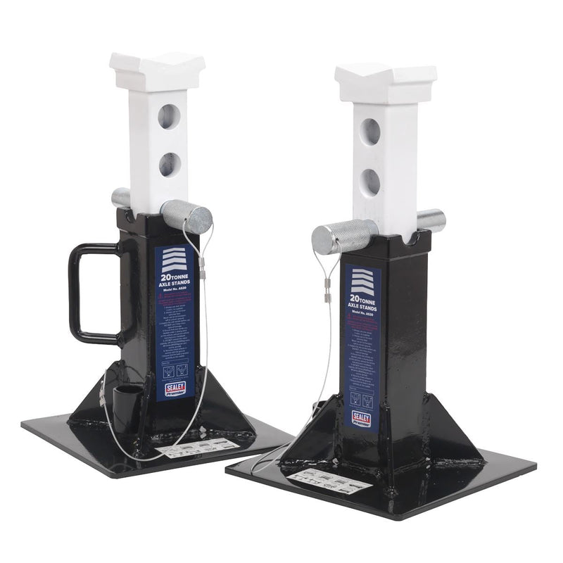 Sealey AXLe Stands (Pair) 20 Tonne Capacity per Stand AS20 Sealey - Dynamic Drive