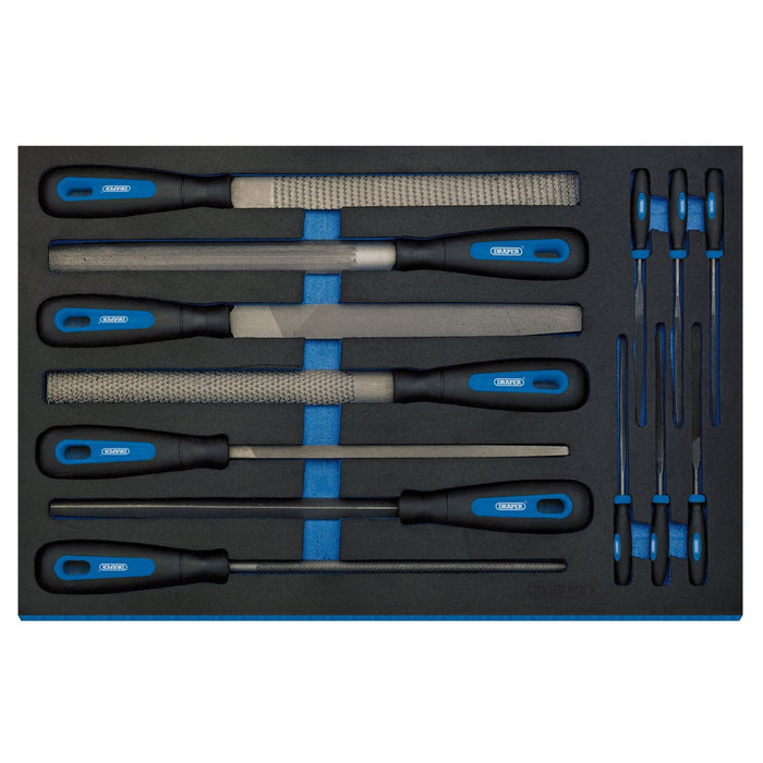 Draper Hand File Set in 3/4 Drawer EVA Insert Tray (13 Piece) 63513 Draper - Dynamic Drive