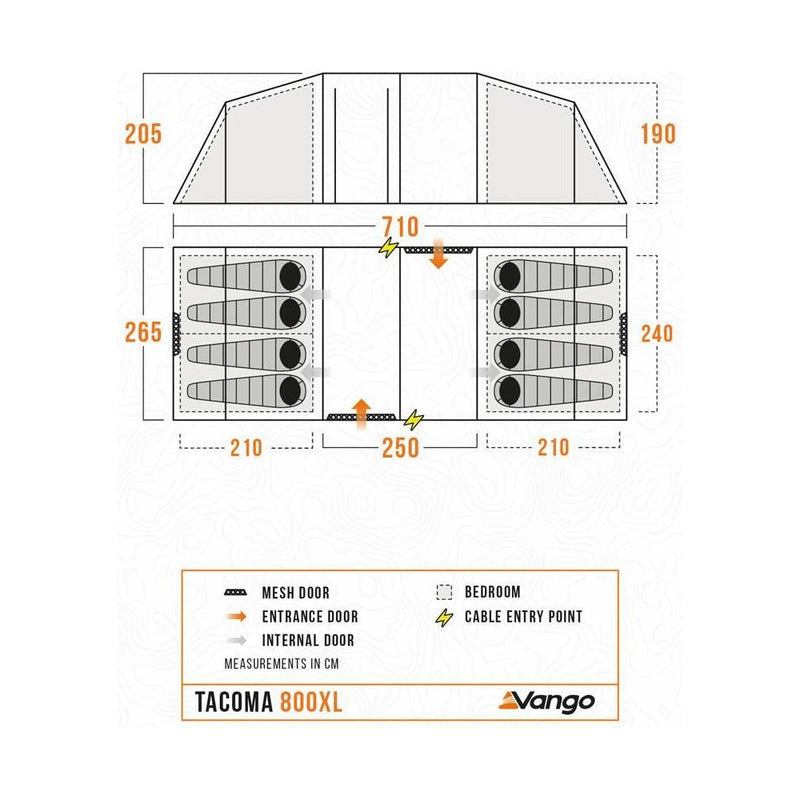 Vango Tacoma 800XL Package Tent 800XL Deep Blue Vango - Dynamic Drive