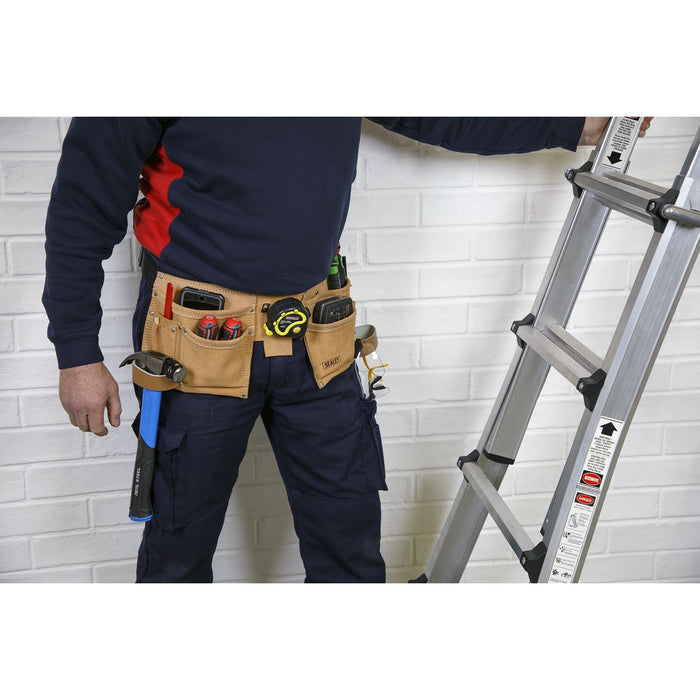 Sealey Double Pouch Leather Tool Belt STBL01 Sealey - Dynamic Drive