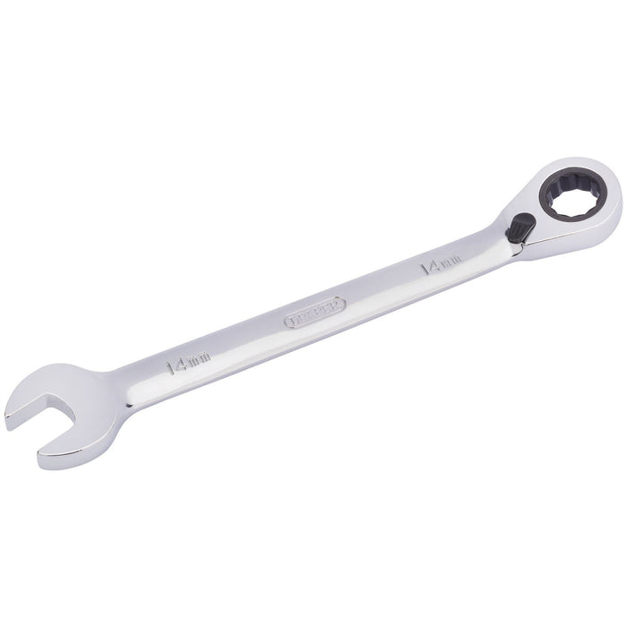 Draper HI-TORQ Metric Reversible Ratcheting Combination Spanner, 14mm Draper - Dynamic Drive