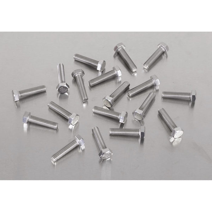 Sealey Stainless Steel Set Screw M6 x 25mm 1mm Pitch, DIN 933 - Pack of 50 S625S Sealey - Dynamic Drive
