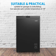Baridi Freestanding Chest Freezer 99L Capacity - Black DH153 Baridi - Dynamic Drive