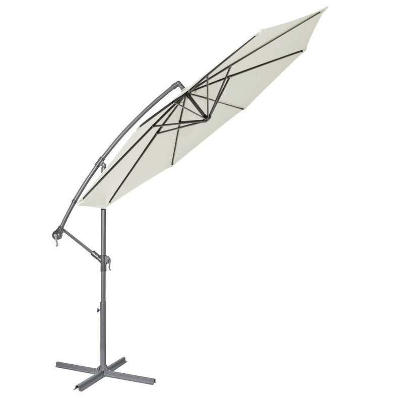 Dellonda Banana Parasol with Cover 3m - Cream DG265 Dellonda - Dynamic Drive