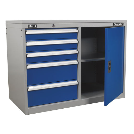 Sealey Industrial Cabinet/Workstation 5 Drawer & 1 Shelf Locker API1103B Sealey - Dynamic Drive