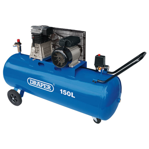 Draper Wheeled Belt-Driven Air Compressor, 150L, 2.2kW 55305 Draper - Dynamic Drive