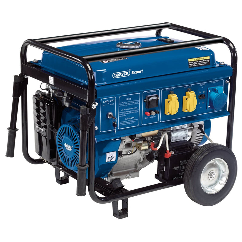 Draper Petrol Generator with Wheels, 6500W 16143 Draper - Dynamic Drive