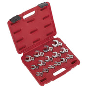 Sealey Crow's Foot Open-End Spanner Set 15pc 3/8"Sq Drive Metric AK59891 Sealey - Dynamic Drive