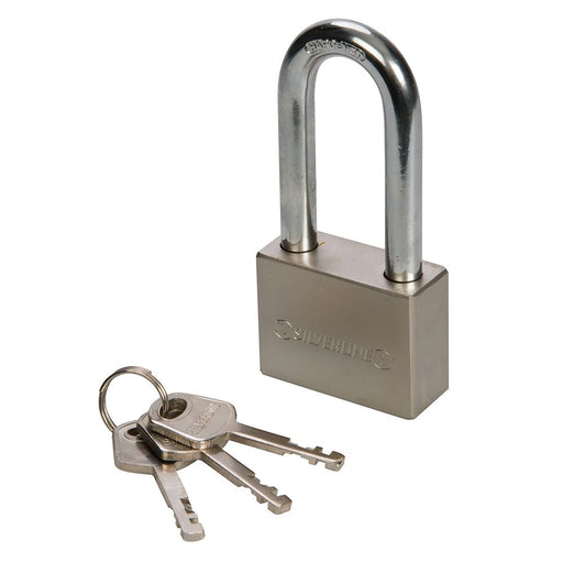 Silverline Steel Padlock Long Shackle 40mm Silverline - Dynamic Drive