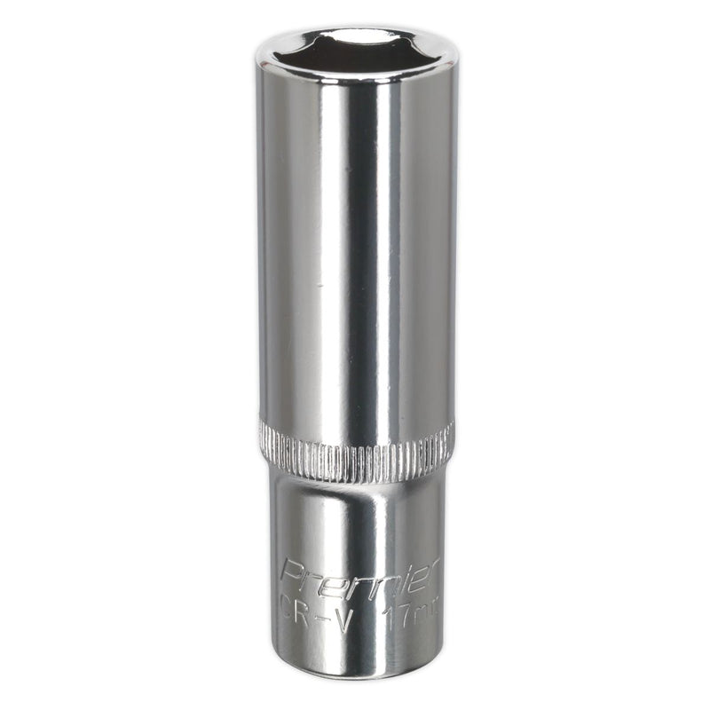 Sealey WallDrive Socket 17mm Deep 1/2"Sq Drive Fully Polished SP1217D Sealey - Dynamic Drive