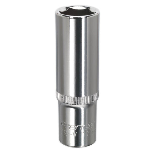 Sealey WallDrive Socket 17mm Deep 1/2"Sq Drive Fully Polished SP1217D Sealey - Dynamic Drive