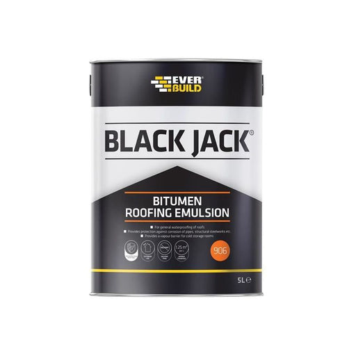 Everbuild Sika Black Jack® 906 Bitumen Roofing Emulsion 5 litre Everbuild Sika - Dynamic Drive