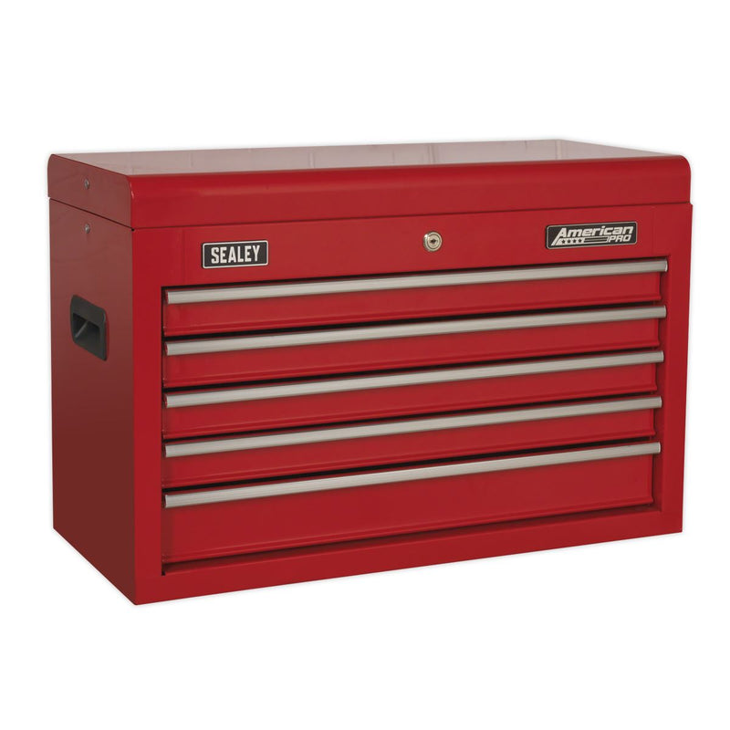 Sealey Topchest 5 Drawer with Ball-Bearing Slides Red AP225 Sealey - Dynamic Drive
