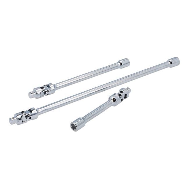 Laser Universal Joint Extension Set Spring Loaded 1/4"D 3pc 8495 Laser - Dynamic Drive